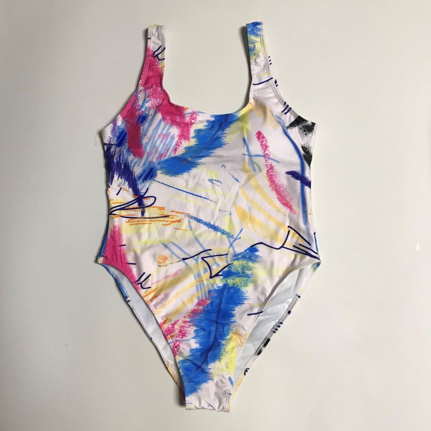 Ladies One-piece Swimsuit Graffiti Printed Bikini Plus Size Bikini