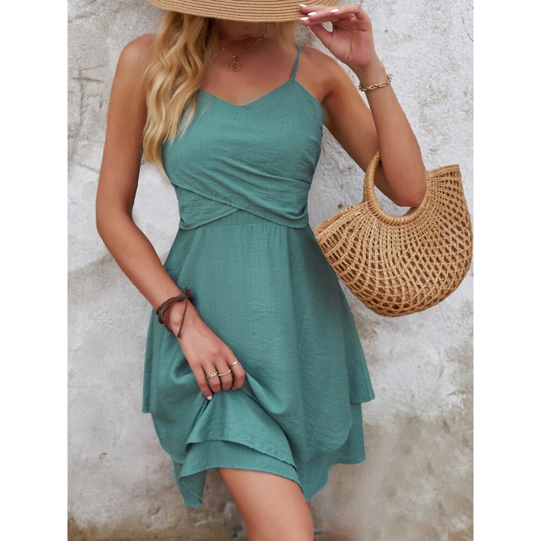 V-neck Strap Slim Fit Dress Hot Girl Style