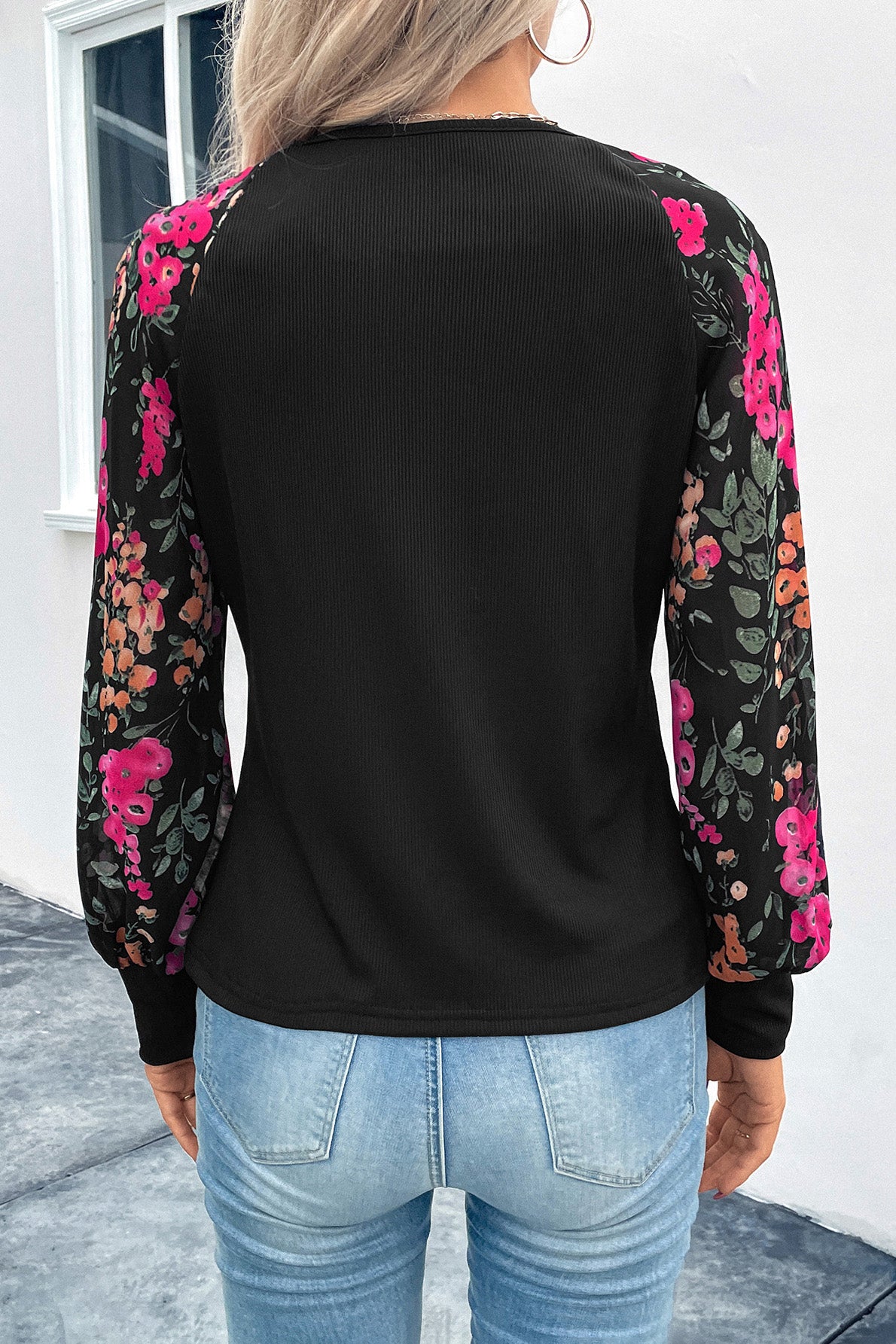 Long sleeve lantern blouse