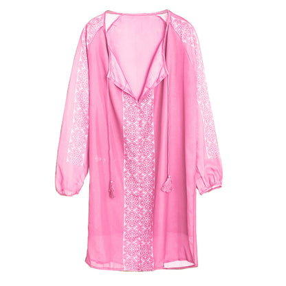 Chiffon Stitching Long Sleeve Loose Plus Size Top